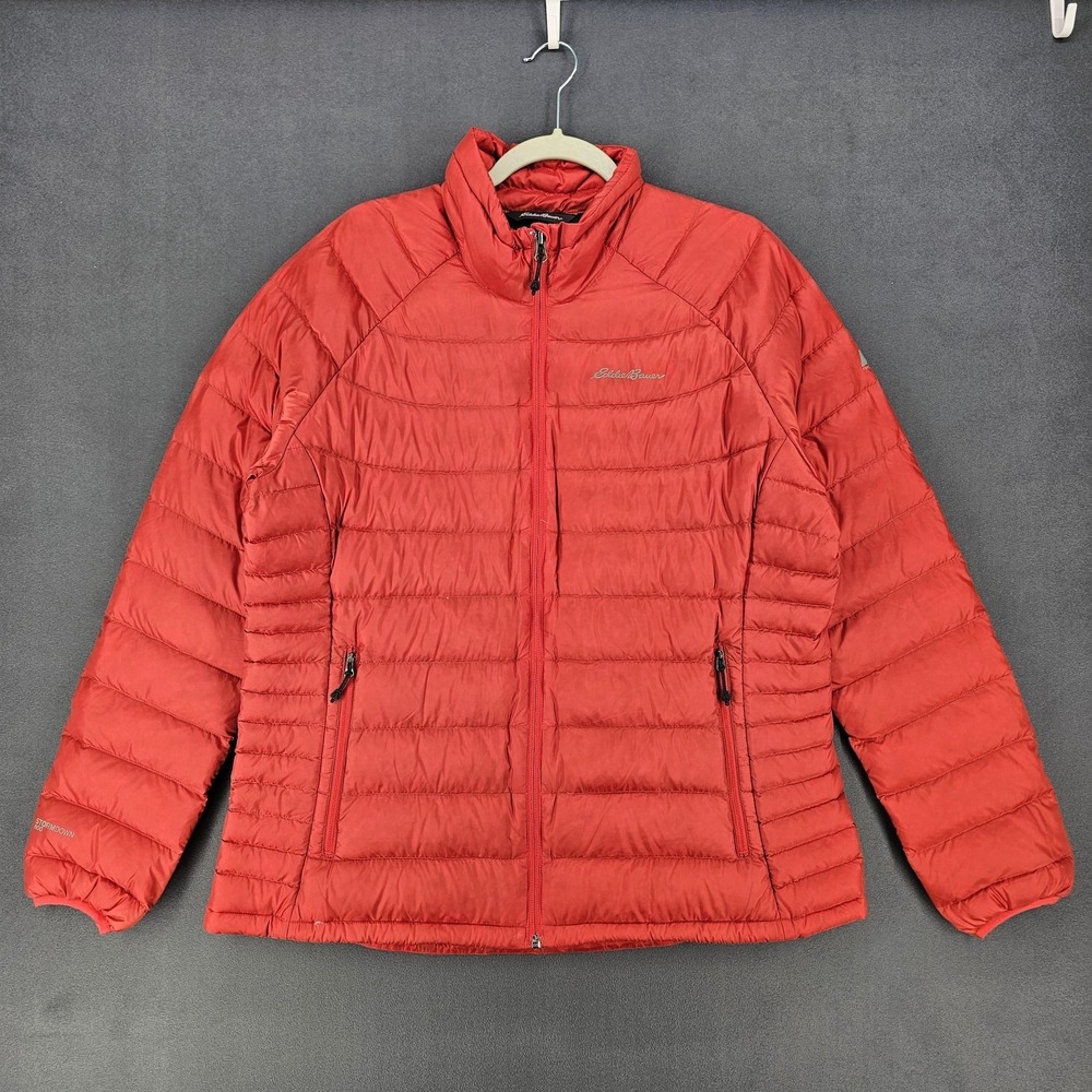 Eddie Bauer First Ascent Jacket Womens XL Orange StormDown 800‎ Puffer Insulated